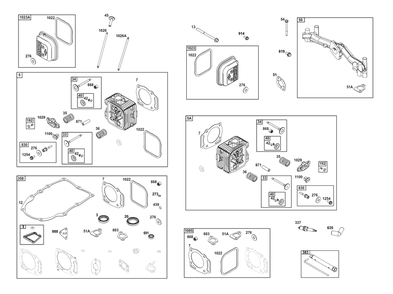 Cylinder Head Group Diagram and Parts List for 305777-0160-B5 200000 - 399999 Briggs and Stratton Engine